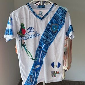 Umbro White and Blue Guatemala Graphic Jersey